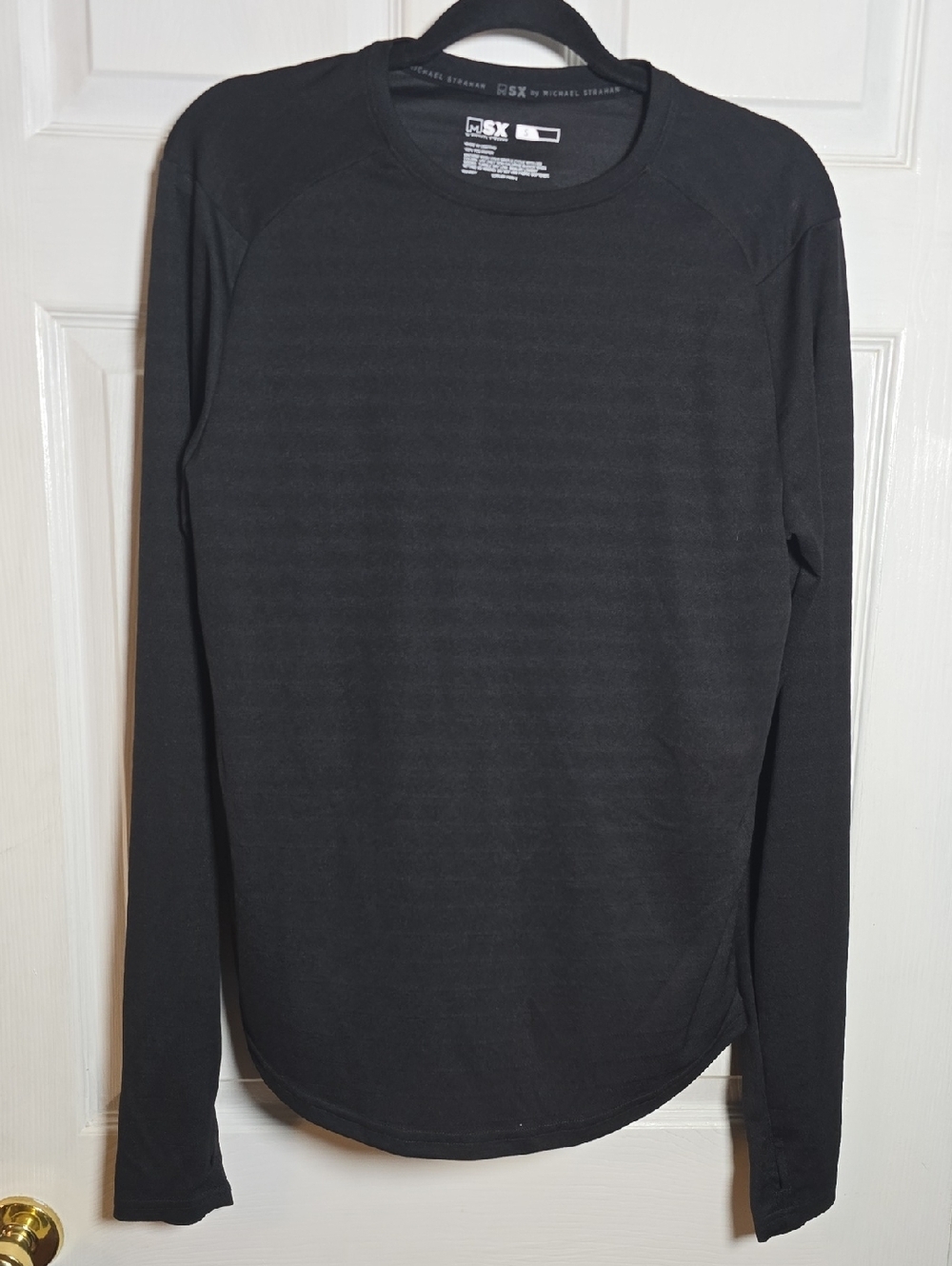 MSX by Michael Strahan S Small Black Long Sleeve Crew Tee
